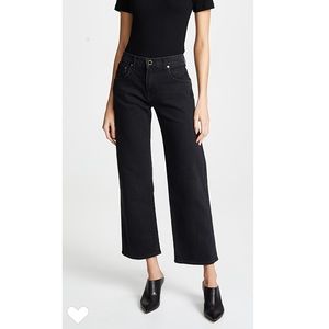 Khaite Wendell Cropped Wide Leg Jeans black sz 30